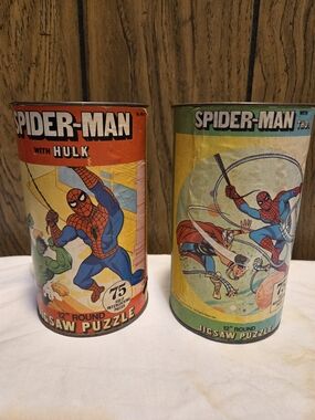 Vintage Lot Of 1974 Spiderman Puzzles Thor & Hulk HG Toys